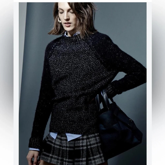 Vince Wool Silk Cashmere Mockneck Pullover Sweater Gray Size S - Picture 2 of 6